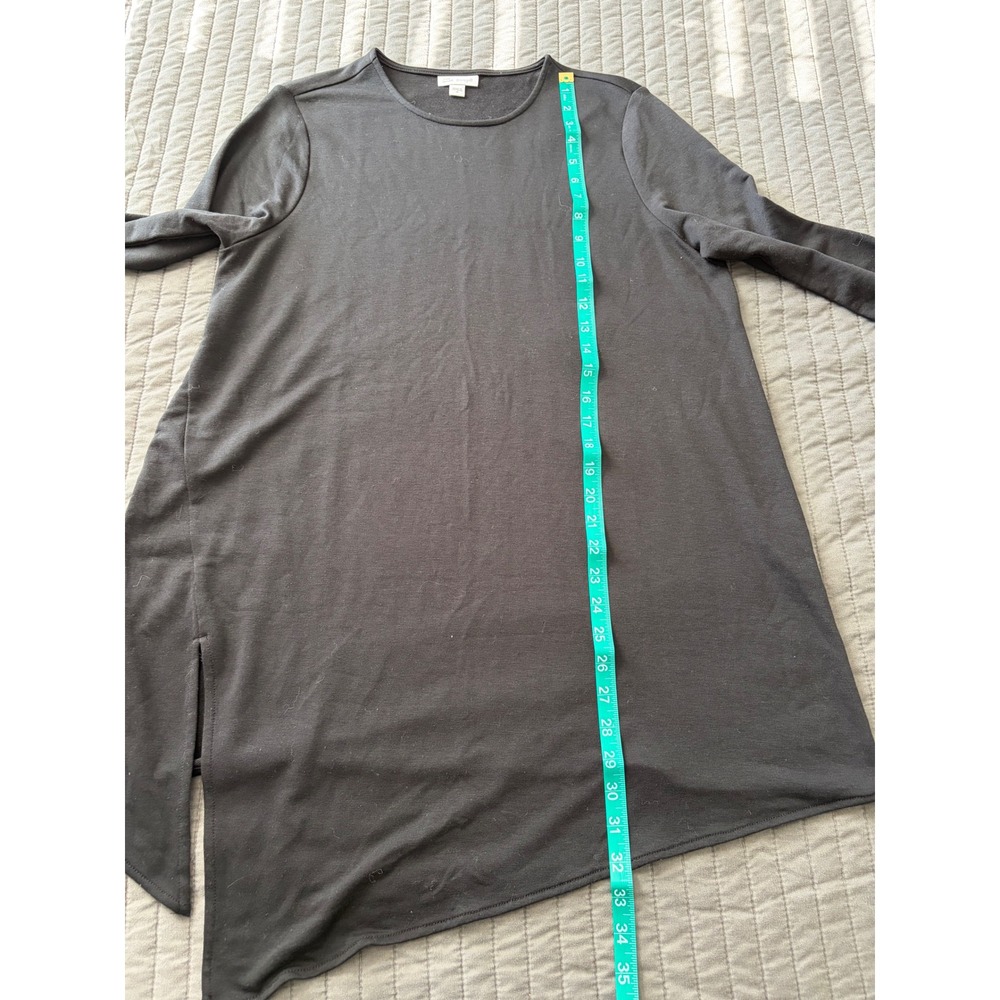 Pure Jill Luxe Tencel Asymmetrical Sharkbite Tunic Top Black Womens Medium - Picture 6 of 8